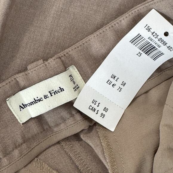 NWT Abercrombie & Fitch Ultra High Wide Leg Trousers Women's Size 25 / 0R Taupe - Picture 11 of 14